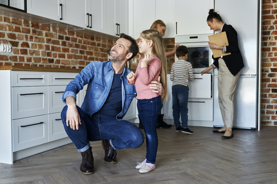 Big family checking their future house